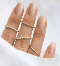 Joolim Jewelry CNC Inlay Dainty Crystal Half Pave Stainless Steel Rings for Women Green Black Clear CZ Rings Fashion Jewelry