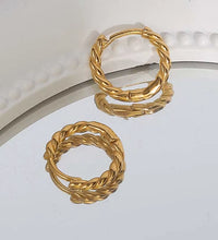 18K Pvd Dainty Thin Classic Rope Chain Stainless Steel Hoop Earring Versatile Fashion Jewelry