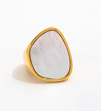 Joolim High End 18K Gold Plated Stainless Steel Irregular Shell Chunky Band Rings for Women Finger Ring Wholesale