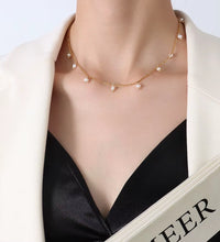 JOOLIM Ready to Ship High End 18K Gold Plated Stainless Steel Fresh Water Pearl Dangle Necklace
