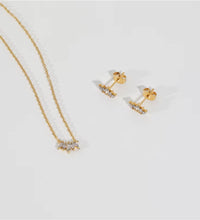 Dainty Tiny 18K PVD Gold Plated Tarnish Free & Waterproof 5 Cubic Zirconia Pave Stainless Steel Earring Fashion Jewelry