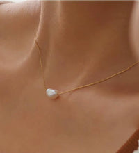 Joolim Jewelry 18K Gold Plated Fresh Water Pearl Dainty Chain Necklace Stainless Steel Fashion Jewelry Wholesale