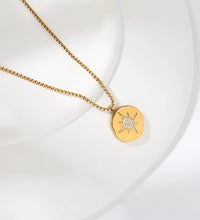 18K Gold Plated Starburst Stainless Steel Pendant Necklace Trendy Jewelry Dainty Pendant Necklace