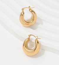 JOOLIM High End Gold 18K Gold Plated Lightweight Hollow Chunky Statement Stainless Steel Hoop Earrings