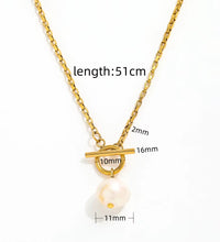 Joolim Jewelry 18K Gold Plated Fresh Water Pearl Pendant Toggle Chain Necklace Stainless Steel Jewelry