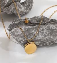 Joolim Jewelry Gold Plated Stainless Steel Layered Coin Pendant Necklace Trendy Necklace Wholesale