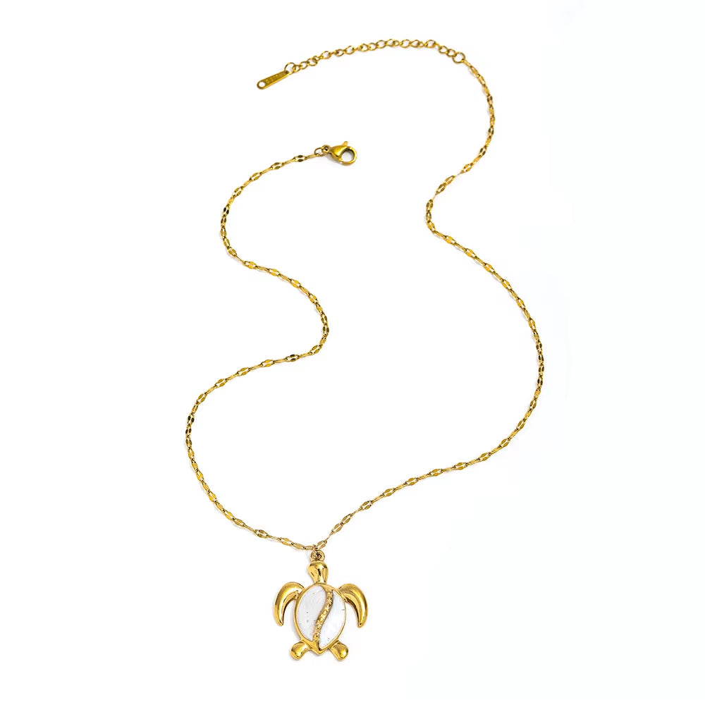 Joolim Jewelry 18K Gold Plated Starfish Sea Snail Turtle Enamel Pendant Necklace Trendy Tarnish Free Gift