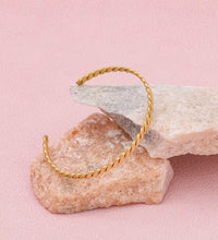 High End 18K PVD Gold Plated Stainless Steel Knit Cuff Bracelet for Women Wholesale Jewelry