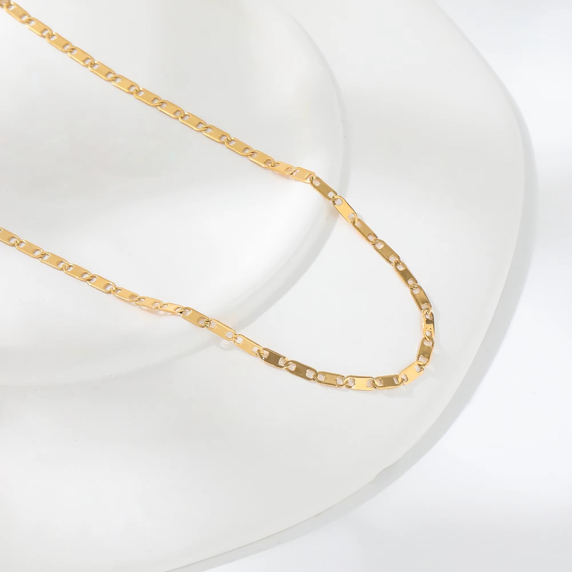 Joolim Jewelry Gold Plated Link Chain Choker Necklace Stainless Steel Jewelry Wholesale