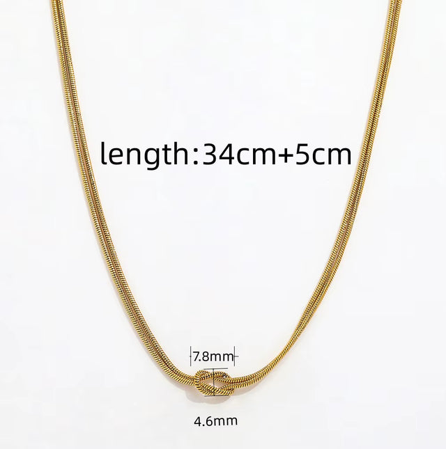 Joolim 18K Gold Plated Double-Layer Snake Chain Necklace Trendy Classic Style Stainless Steel Jewelry Wholesale