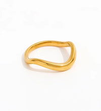 Tarnish Free Waterproof Minimalist Twist Stackable 18K PVD Fashion Gold Plated Stainless Steel Eternity Women Rings Single Piece