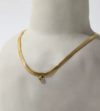 Joolim 18K Gold Plated Jewelry Dainty Zirconia Weld Snake Chain Necklace Stainless Steel Jewelry