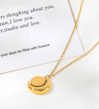 Joolim Jewelry 18K Gold Plated Waterproof&No Fade Fashion Simple Elegant Moon Shell Pendant Necklace Stainless Steel Jewelry