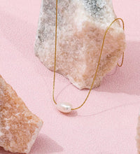 Joolim Jewelry 18K Gold Plated Fresh Water Pearl Dainty Chain Necklace Stainless Steel Fashion Jewelry Wholesale