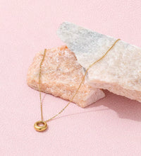 Joolim Jewelry 18K Gold Plated Chunky Circle Gradient Pendant Necklace Stainless Steel Jewelry Wholesale Tarnish Free