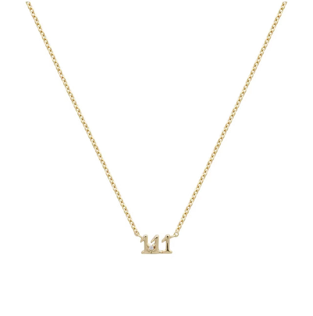 925 Sterling Silver Numbers Zirconia Pendant Necklace Dainty Number 111 444 777 Chain Silver Fashion Gift Jewelry