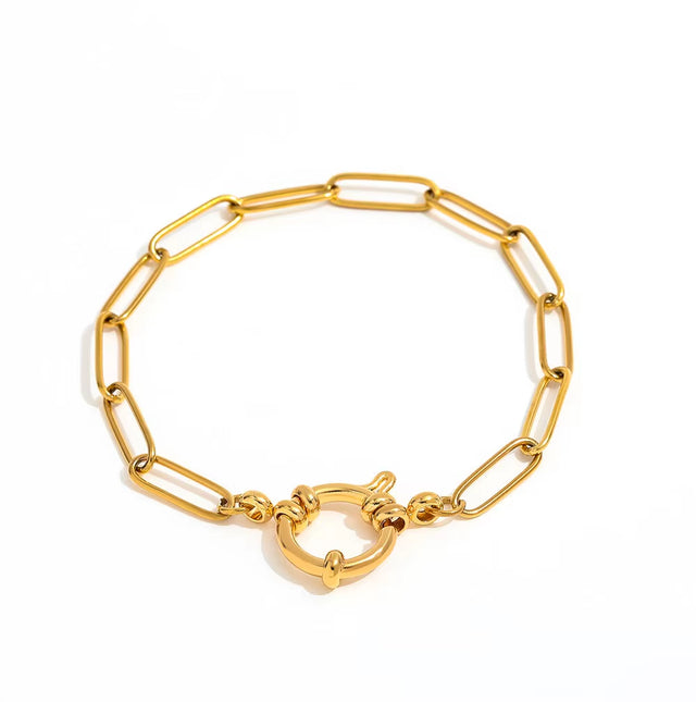 High End Gold Plated Fashion Waterproof&No Fade Dainty Small Square Chain Bubble Stainless Steel Bracelet Wholesale Jewelry