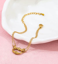 High End Gold Plated Stainless Steel Pig Snout Double-Layer Chain Bracelet for Women Wholesale Jewelry