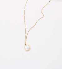 Joolim 18K Gold Plated Dainty White Rectangle Shell Pendant Necklace Stainless Steel Jewelry Wholesale
