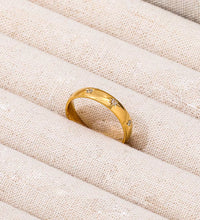 High End 18K Plain Gold Star Zircon Surround Dainty Ring Stainless Steel Trendy Simple Gold Plated Jewelry