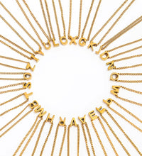 Joolim Jewelry High End 18K Gold Plated Letter Curb Chain Alphabet 26 Letters Pendant Stainless Steel Necklace