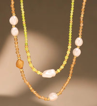 New Trendy Natural Stone Imitation Pearl Stainless Steel Pedant Necklace Waterproof Fashion Jewelry