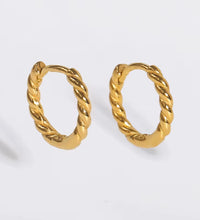 18K Pvd Dainty Thin Classic Rope Chain Stainless Steel Hoop Earring Versatile Fashion Jewelry