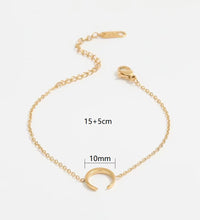 High End Crescent Moon Stainless Steel for Women Wholesale Jewelry 18K Gold Plated Bracelets Geometric