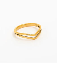 High End 18K Plain Gold Individuality Arrow Rings Stainless Steel Trendy Simple Gold Plated Jewelry
