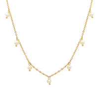 JOOLIM Ready to Ship High End 18K Gold Plated Stainless Steel Fresh Water Pearl Dangle Necklace