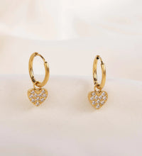 18K Pvd Dainty Elegant CNC Cubic Zirconia Pave Heart Waterdrop Starburst Cross Stainless Steel Hoop Earring Fine Jewelry