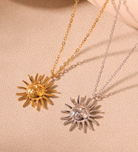 Joolim High End 18K PVD Gold Plated Waterproof Tarnish Free Sun Burst Face Pendant Stainless Steel Necklace