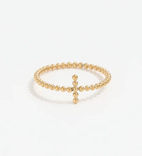 High End Pvd Gold Plated Tiny Dainty Cross Bead Stainless Steel Rings for Women Trendy Jewelry Wholesale