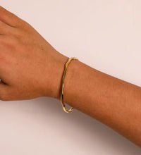High End Gold Plated Stainless Steel Simple Cuff Bracelet Trendy Jewelry