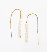New Trendy Earring 18K Gold Plated Pearl Chain Tassel Drop Earrings for Women Stainless Steel Wholesale Piercing Jewelry