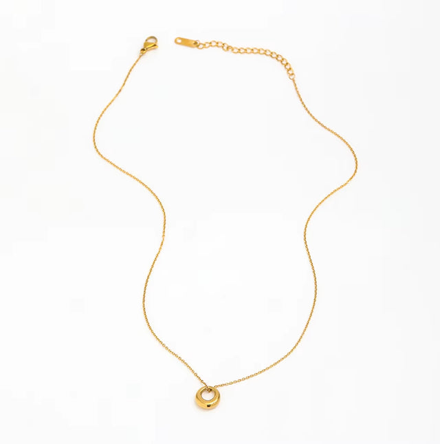 Joolim Jewelry 18K Gold Plated Chunky Circle Gradient Pendant Necklace Stainless Steel Jewelry Wholesale Tarnish Free