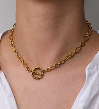 Joolim 18K Gold Plated Chunky Link Chain Toggle Necklace Stainless Steel Necklace Jewelry Wholesale
