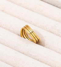 Joolim High End 18K Gold Plated Three Layer Hollow Waved Ring for Women Finger Ring Wholesale