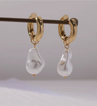 JOOLIM Waterproof Tarnish Free High End Imitation Irregular Baroque Pearl Drop Earring Stainless Steel Jewelry