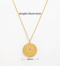 Joolim Jewelry 18K Gold Plated Vintage 12 Zodiac Coin Pendant Necklace Jewelry Wholesale Stainless Steel Necklaces