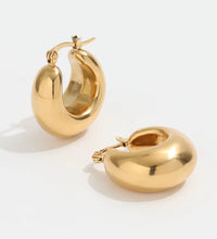 JOOLIM High End Gold 18K Gold Plated Lightweight Hollow Chunky Statement Stainless Steel Hoop Earrings