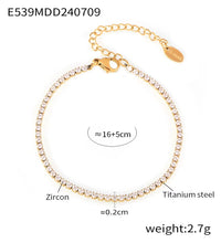 High End Gold Plated Stainless Steel Waterproof Fashion Elegant Luxury Zirconia Pave Bracelet for Women Wholesale Jewelry