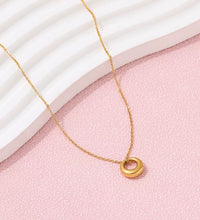 Joolim Jewelry 18K Gold Plated Chunky Circle Gradient Pendant Necklace Stainless Steel Jewelry Wholesale Tarnish Free