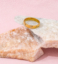 High End 18K Plain Gold Star Zircon Surround Dainty Ring Stainless Steel Trendy Simple Gold Plated Jewelry