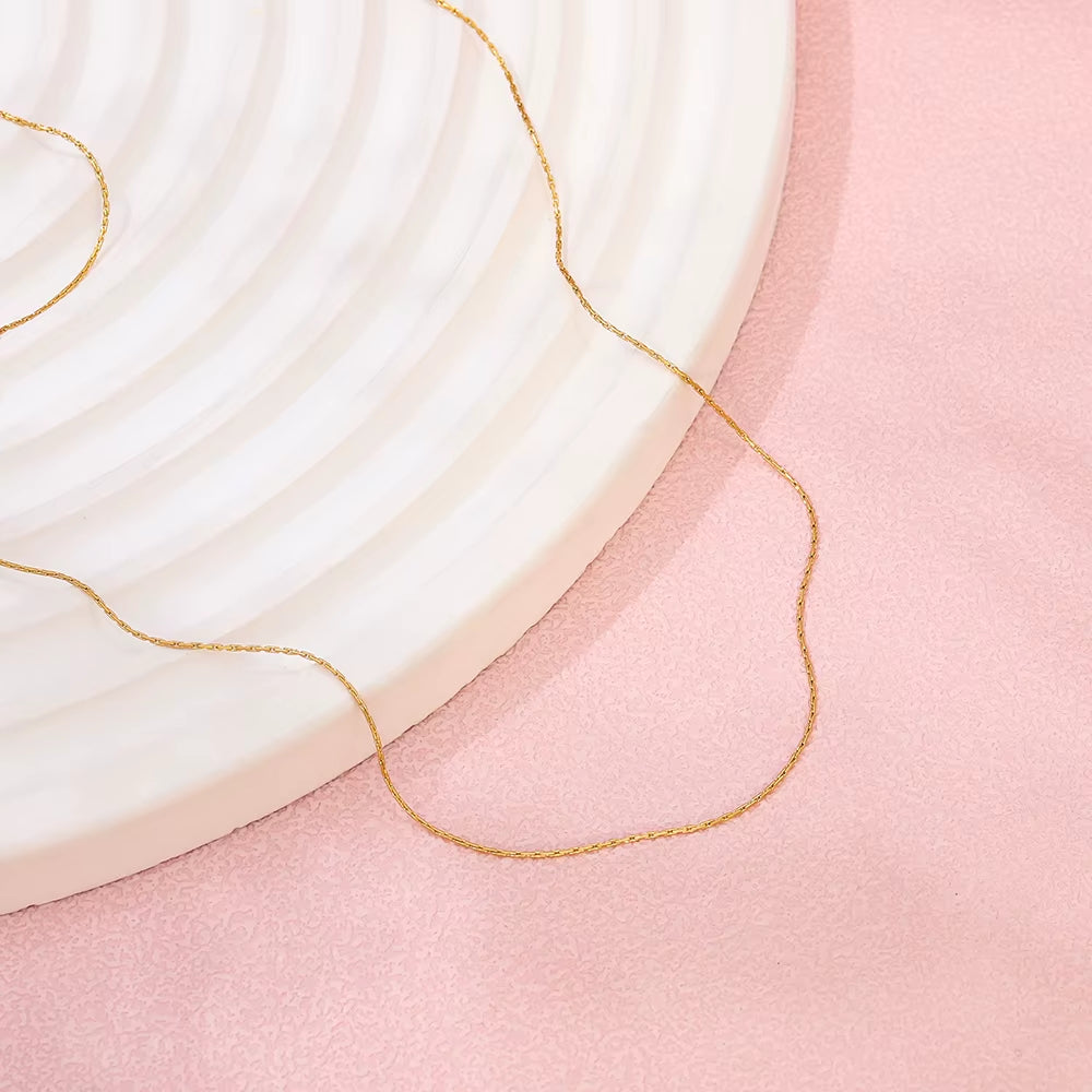 Joolim Gold Plated Very Fine Chain Choker Necklace Jewelry Wholesale Stainless Steel Dainty Necklace Trendy Women'S