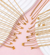 Joolim Jewelry High End 18K Gold Plated Letter Curb Chain Alphabet 26 Letters Pendant Stainless Steel Necklace