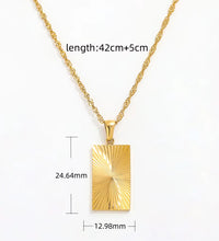 Joolim Jewelry Tarnish Free PVD Gold Plated Sunburst Rectangle Pendant Necklace Trendy Necklace Wholesale