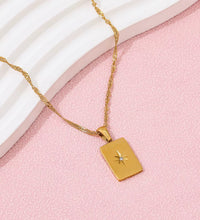 Joolim Jewelry 18K Gold PVD Plated North Star Rectangle Necklace Stainless Steel Necklace Tarnish Free Waterproof Gold Jewelry