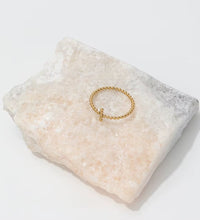 High End Pvd Gold Plated Tiny Dainty Cross Bead Stainless Steel Rings for Women Trendy Jewelry Wholesale