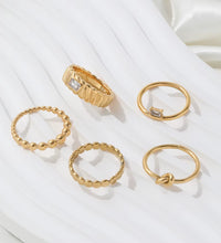 Ins Hot High End 18K Gold Plated Simple Knot Rings Stainless Steel Rings for Women Tarnish Free Jewelry